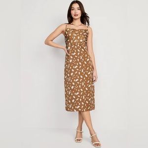 Old Navy Cowl-Neck Satin Midi Slip Dress